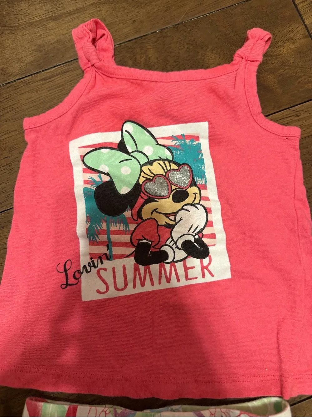Disney Coral Pink Minnie Graphic Tank Top